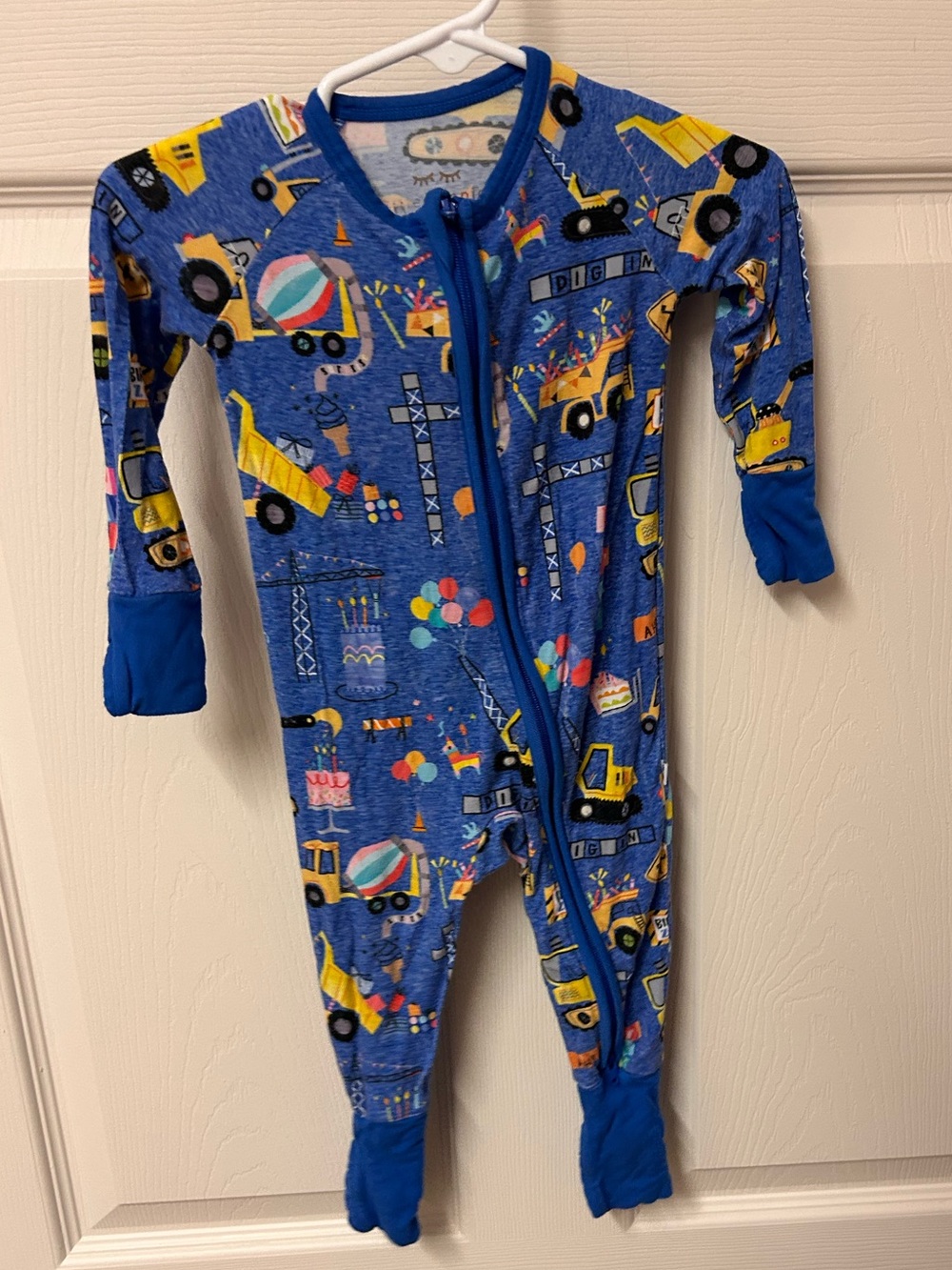 Little Sleepies blue construction zippy 3-6